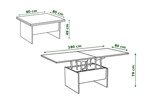 Transformuojamas stalas SIGDE 204 Industrinis stilius 9