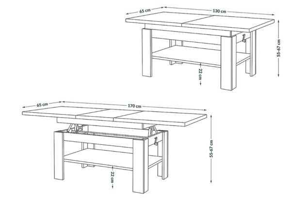 Transformuojamas stalas SIGMO 205 Industrinis stilius 7