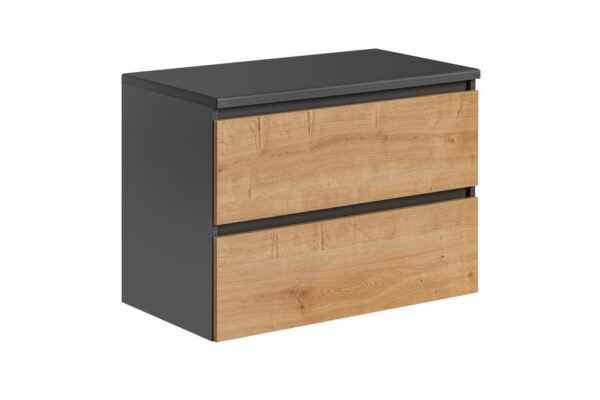 MONACO GREY OAK 821 Spintelė p.um 2 S / Spintelė uw 2 Dr 80 CM – CU-COC-834012 FSC MIX 70 % Vonios baldai COMAD 8