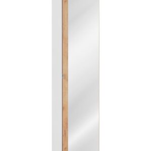 CAPRI WHITE 803B KPL – 1D aukšta spintelė su veidrodžiu / balta aukšta spintelė su veidrodžiu CU-COC-834012 FSC Vonios baldai COMAD
