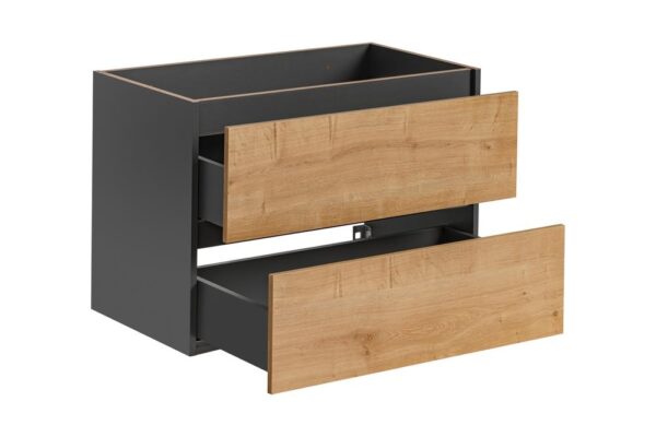 MONACO GREY OAK 821 Spintelė p.um 2 S / Spintelė uw 2 Dr 80 CM – CU-COC-834012 FSC MIX 70 % Vonios baldai COMAD 10