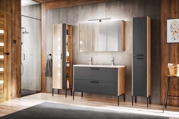 MADERA 843 Spintelė su 3D veidrodžiu / Veidrodinė spintelė 3D 120CM CU-COC-834012 FSC Mix 70% Vonios baldai COMAD 7