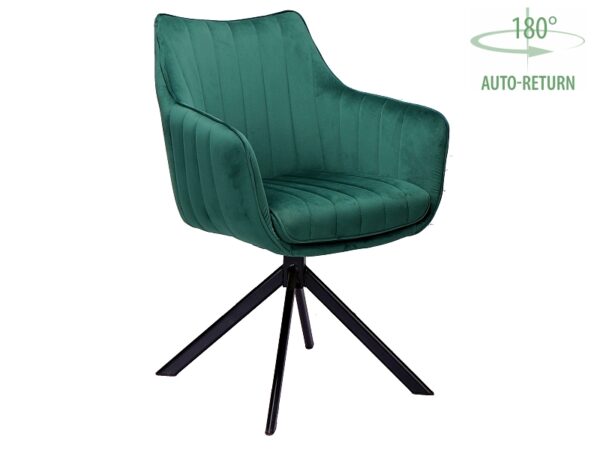 AZALIA VELVET KĖDĖ, JUODAS RĖMAS/GREEN BLUVEL78 Kėdės 2 3