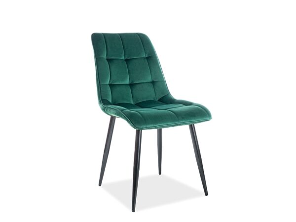 CHIC VELVET KĖDĖ, JUODAS RĖMAS/GREEN BLUVEL 78 Kėdės 2 3