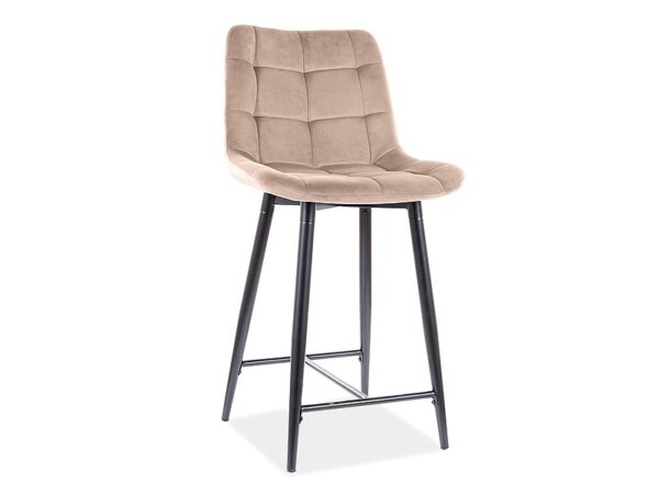 CHIC H-2 VELVET HALF HOOK BLACK FRAME / BLUVEL BEIGE 28 Baro kėdės 2 3