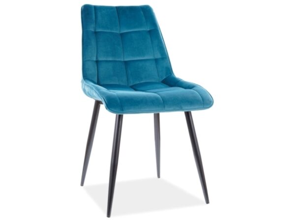 CHIC VELVET KĖDĖ JUODAS RĖMAS / TURQUOISE BLUVEL 85 Kėdės 2 3