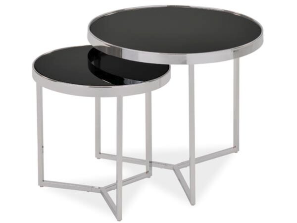 DELIA II BENCH BLACK/CHROME (RINKINYS) kavos staliukai 3