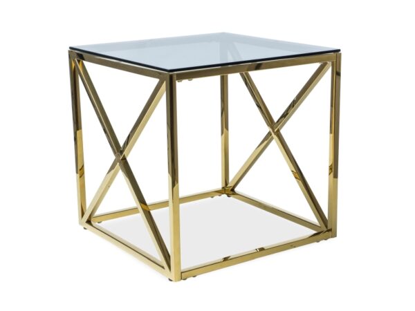 ELISE B BENCH SMOKE GLASS/GOLD 55X55 kavos staliukai 3