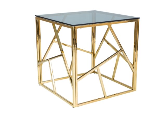 ESCADA B BENCH SMOKE GLASS/GOLD 55X55 kavos staliukai 3