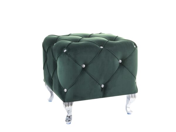 HESTIA K VELVET POUF GREEN BLUVEL 78/ SILVER Pufai 2 3