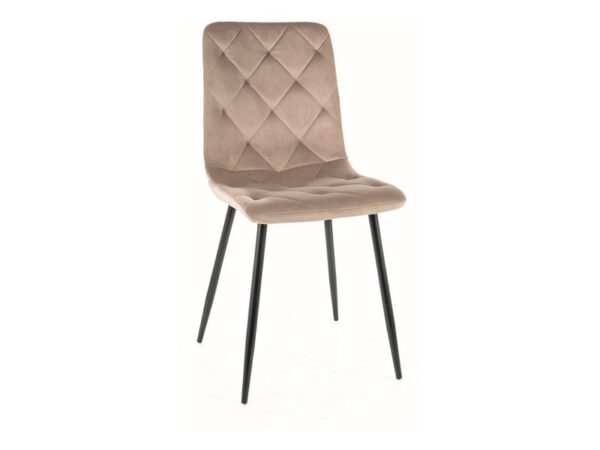 JERRY VELVET KĖDĖ, JUODAS RĖMAS/C.BEIGE BLUVEL 40 Kėdės 2 3