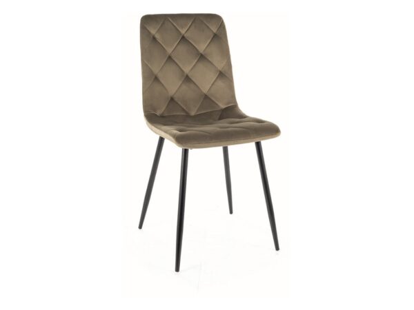 JERRY VELVET KĖDĖ JUODAS RĖMAS/OLIVE BLUVEL 77 Kėdės 2 3