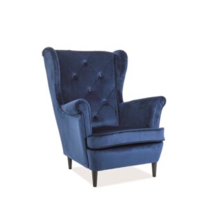 LADY VELVET fotelis, NAVY BLUE BLUVEL 86 / WENGE Foteliai