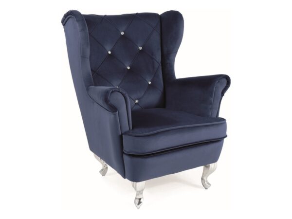 LILI VELVET VAIKŲ KĖDYTĖ, NAVY BLUE BLUVEL 86 / SILVER Foteliai 3