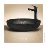 UN-MONA-MB12 Praustuvas/Praustuvė/Matinė juoda/Matinė juoda 52 cm Vonios baldai COMAD 16