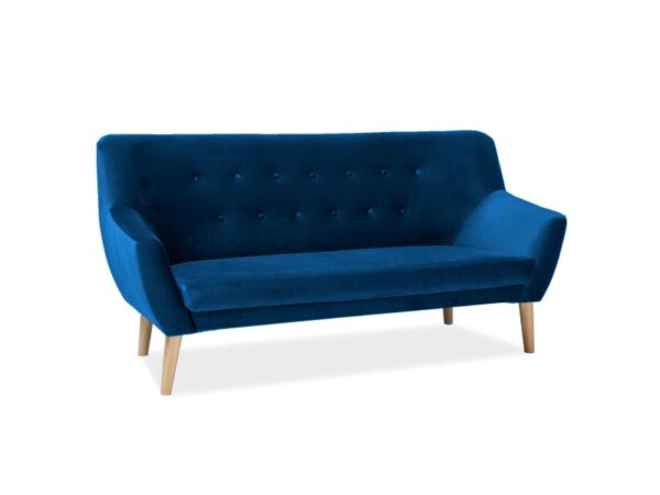NORDIC 3 VELVET SOFA, NAVY MĖLYNA, MINŠTAS MĖLYNAS 86 / BUKAS Sofos 2 3