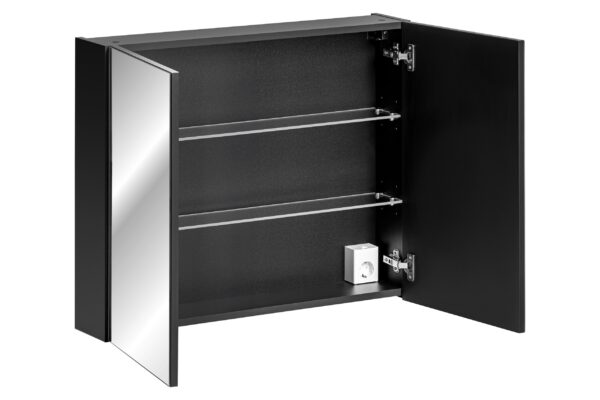 SANTA FE BLACK 84-80-A-2D veidrodinė spintelė CU-COC-834012 FSC MIX kreditas Vonios baldai COMAD 10