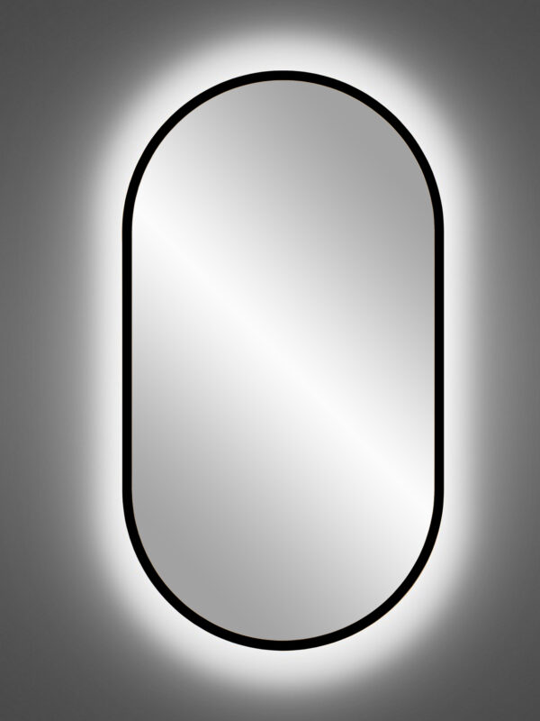 BLACK LED MIRROR APOLLO 900/500 / LED BLACK MIRROR Vonios baldai COMAD 6