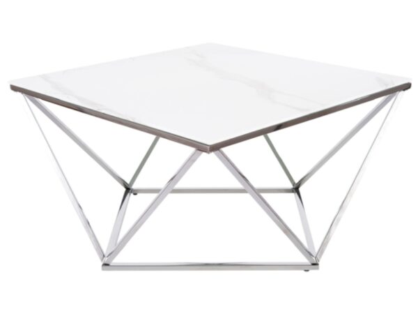 ŁAWA SILVER A II BIAŁY EFEKT MARMURU/STALOWY 80X80 3