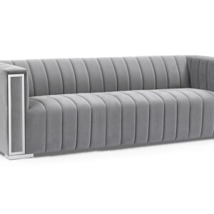 VOGUE 3 VELVETINĖ SOFA PILKA TAP.203/SIDABRAS Sofos 2