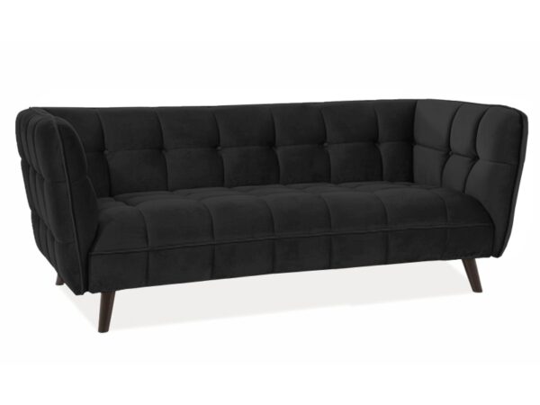 CASTELLO 3 VELVETINĖ SOFA BLACK BLUVEL 19 / WENGE Sofos 2 3