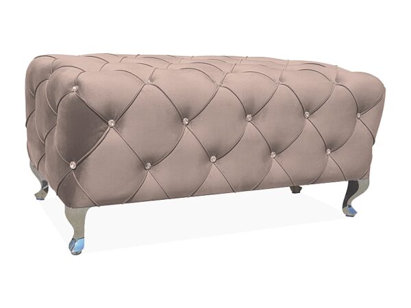 PUFF / HESTIA VELVET BENCH BEIGE BLUVEL 28/ SILVER Pufai 2 3