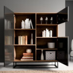 Avorio 120 vitrininė spintelė Artisan Oak/Black Gloss Wardrobes & display cabinets 10