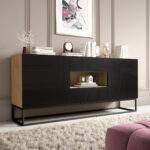 Avorio 180 Komoda Artisan Oak/Black Gloss Chests of drawers 9