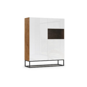 Avorio 120 vitrininė spintelė Artisan Oak/White Gloss Wardrobes & display cabinets