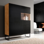 Avorio 120 vitrininė spintelė Artisan Oak/Black Gloss Wardrobes & display cabinets 9