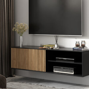 Meorati 150 pakabinama tv spintelė Black/Artisan Oak Tv staliukai EL 3