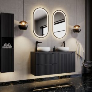 Vonios baldų komplektas Nova Black 120cm Vonios baldų kolekcija BLACK NOVA 4