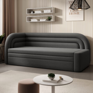 Sofa – Lova Fabillo Kairė Juoda Lovos